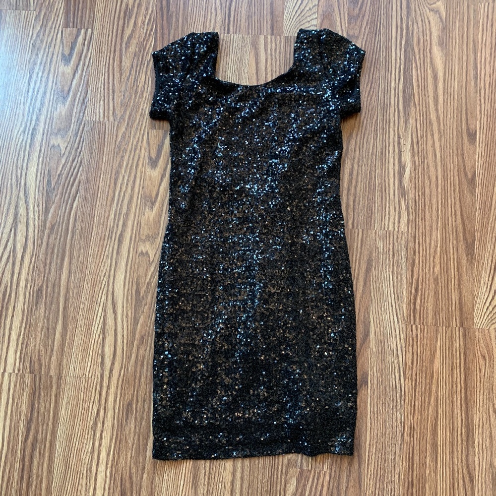 BLACK SEQUIN DRESS